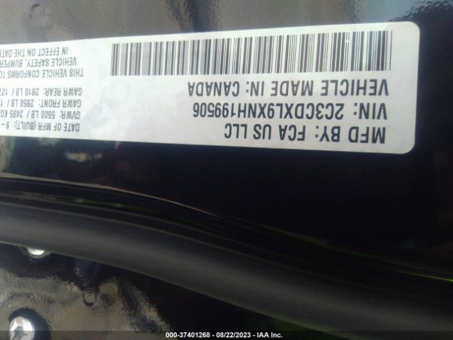 2C3CDXL9XNH199506 Dodge Charger Srt Hellcat Widebody