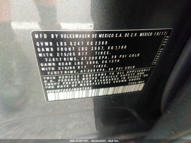 3VV3B7AX3JM067994 Volkswagen Tiguan Sel/se