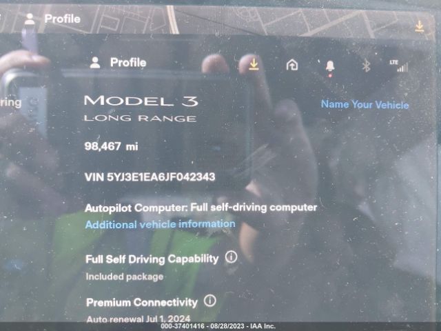 5YJ3E1EA6JF042343 Tesla Model 3 Range Battery