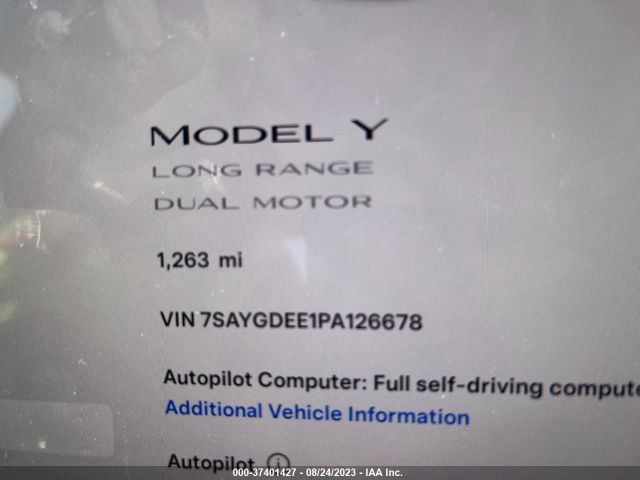7SAYGDEE1PA126678 Tesla Model Y Long Range