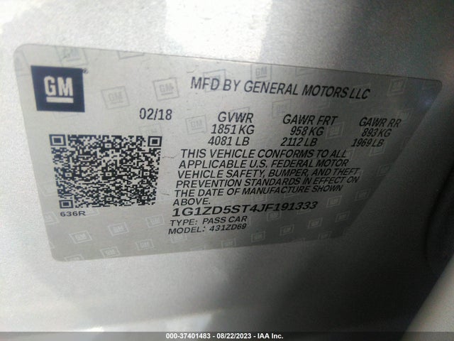 Chevrolet MALIBU LT 2018 1G1ZD5ST4JF191333 Image 9