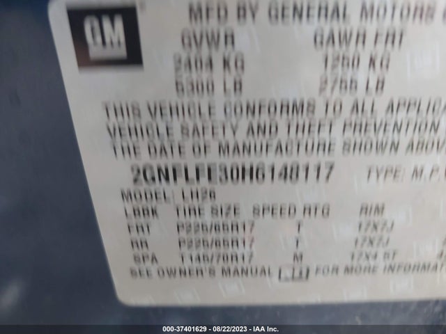 Chevrolet EQUINOX LT 2017 2GNFLFE30H6148117 Image 9