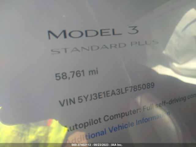 5YJ3E1EA3LF785089 Tesla Model 3 Standard Range