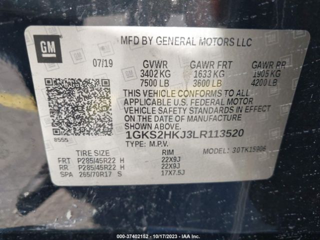 1GKS2HKJ3LR113520 GMC YUKON XL DENALI