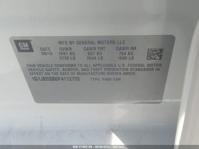 Chevrolet SONIC LTZ 2015 1G1JE6SB6F4112755 Image 9
