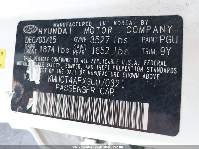 Hyundai ACCENT SE 2016 KMHCT4AEXGU070321 Image 10