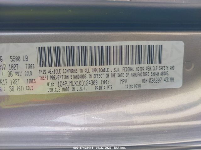 1C4PJMLX1KD124303 Jeep Cherokee