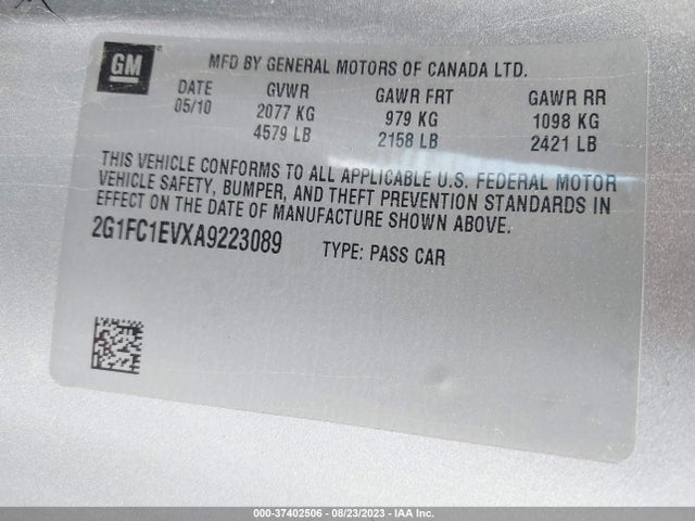 2010 CHEVROLET CAMARO 2LT VIN: 2G1FC1EVXA9223089