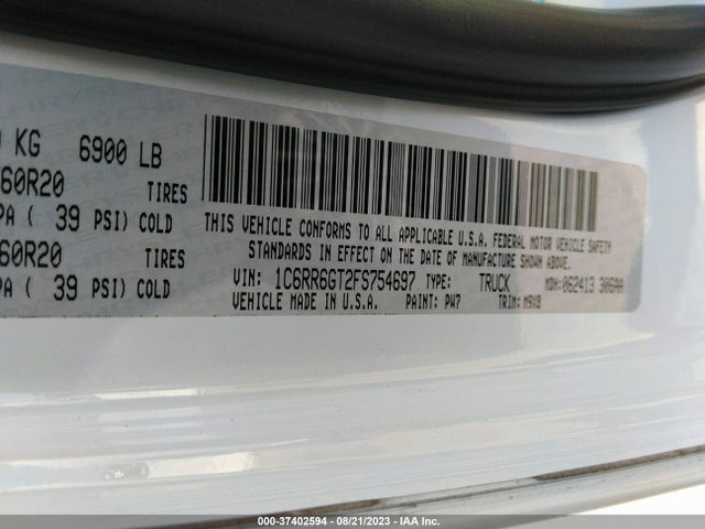 1C6RR6GT2FS754697 RAM 1500 Big Horn