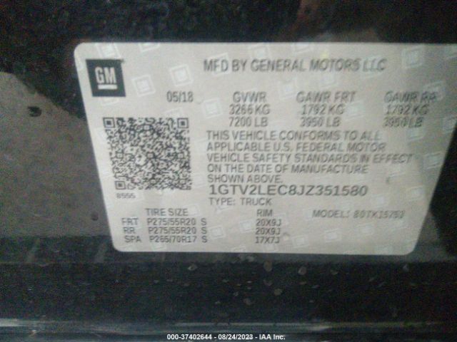 1GTV2LEC8JZ351580 GMC SIERRA 1500