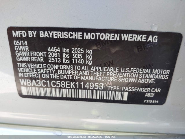 BMW 328I 2014 WBA3C1C58EK114953 Image 9