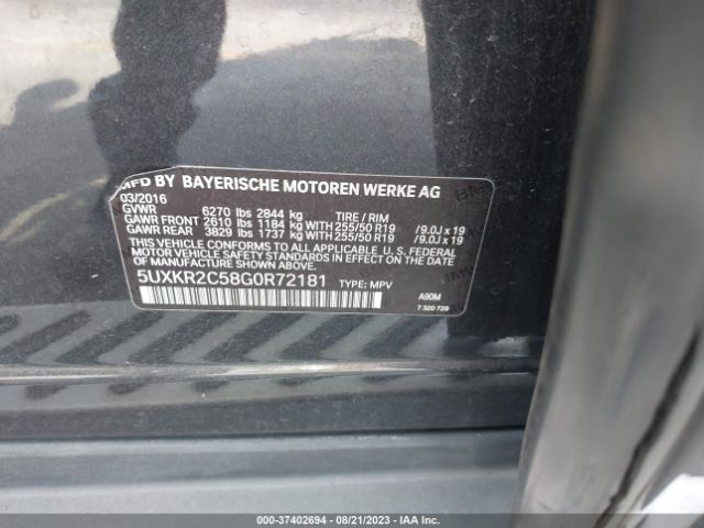 5UXKR2C58G0R72181 BMW X5 Sdrive35i