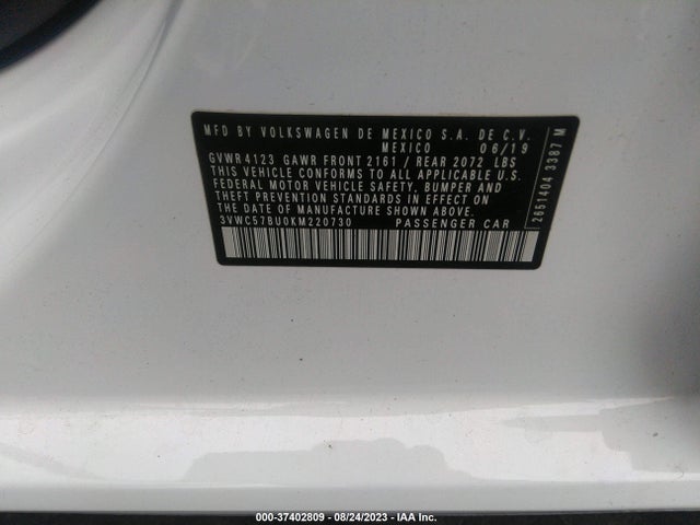 3VWC57BU0KM220730 Volkswagen Jetta S/se/r-line