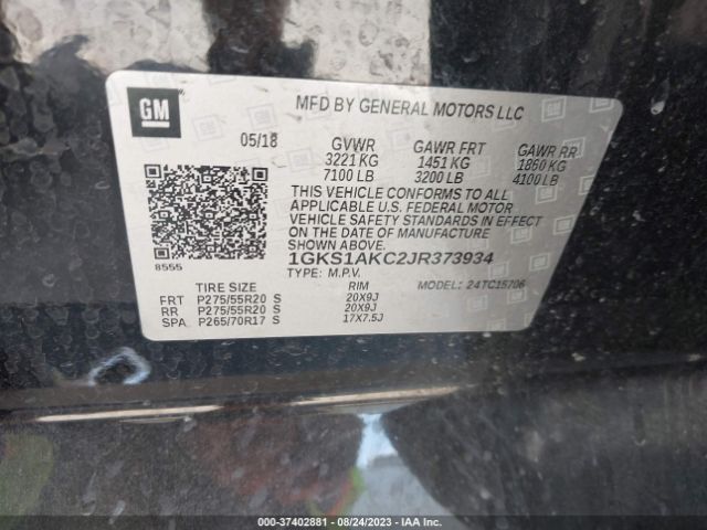 1GKS1AKC2JR373934 GMC YUKON SLE