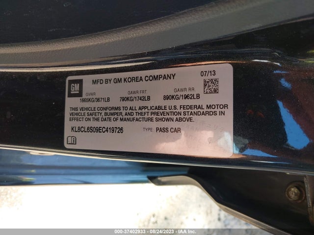 Chevrolet Spark Ev Lt 2014 KL8CL6S09EC419726 Image 12