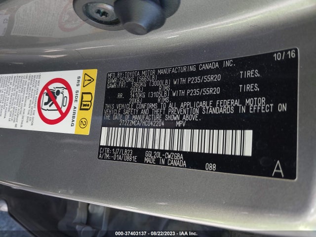 2T2ZZMCA7HC042204 Lexus Rx Rx 350