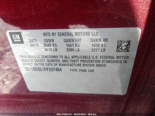 1G11D5SL1FF297484 Chevrolet MALIBU 2LT