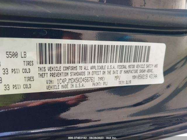 1C4PJMDX5KD456761 Jeep Cherokee Limited