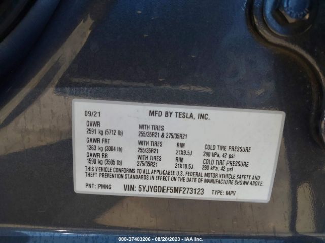 5YJYGDEF5MF273123 Tesla Model Y Performance