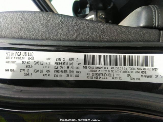 1C4RDHAG6JC439113 Dodge Durango Sxt