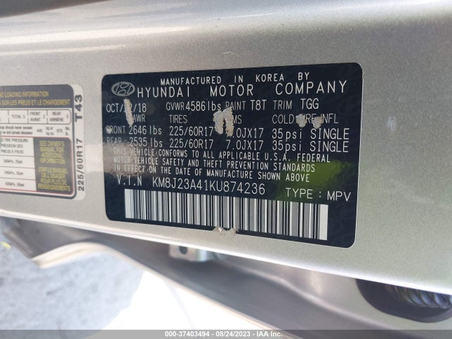 Hyundai TUCSON SE 2019 KM8J23A41KU874236 Image 9