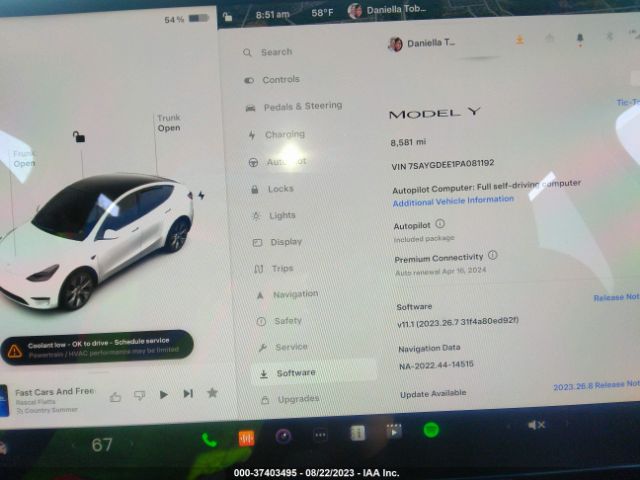 7SAYGDEE1PA081192 Tesla Model Y Long Range