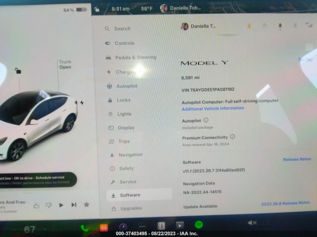 7SAYGDEE1PA081192 Tesla Model Y Long Range