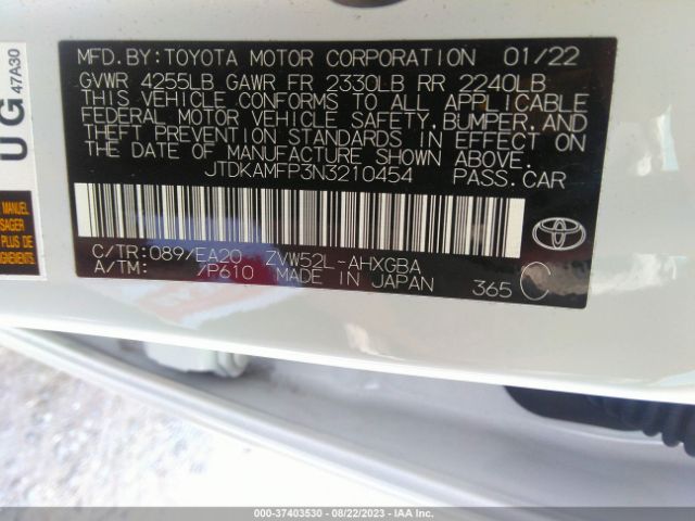 2022 TOYOTA PRIUS PRIME JTDKAMFP3N3210454 Photo 8