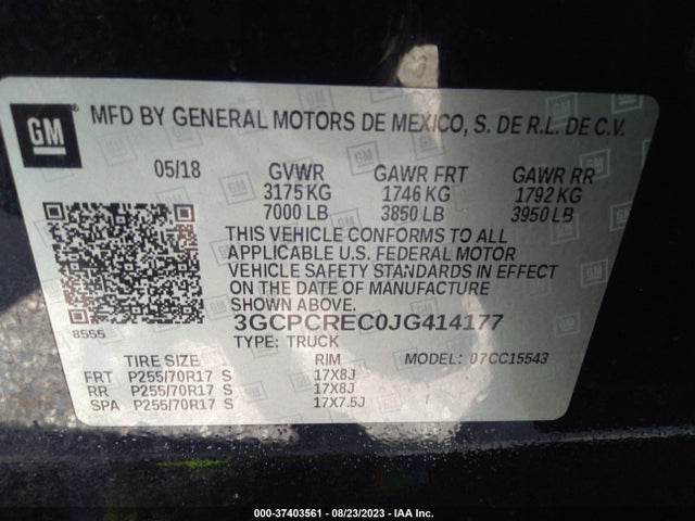 Chevrolet Silverado 1500 Lt 2018 3GCPCREC0JG414177 Image 9