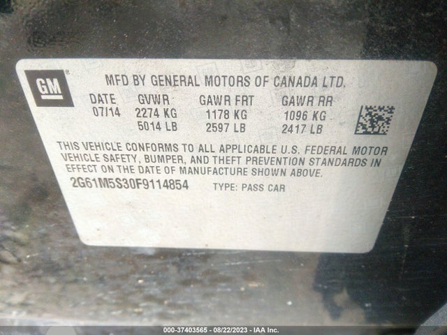 2G61M5S30F9114854 Cadillac XTS LUXURY