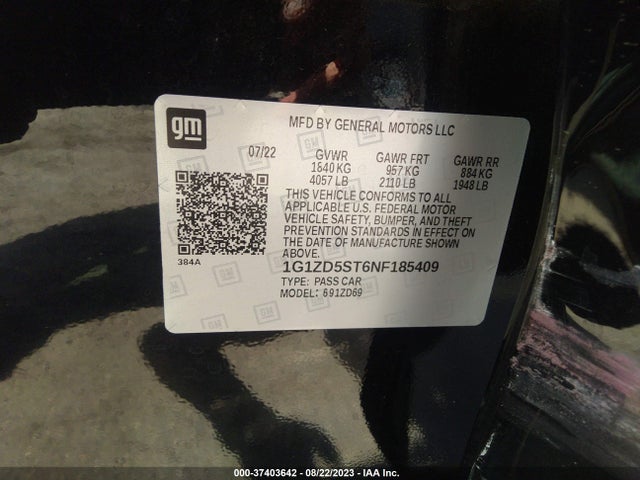 Chevrolet MALIBU LT 2022 1G1ZD5ST6NF185409 Image 9