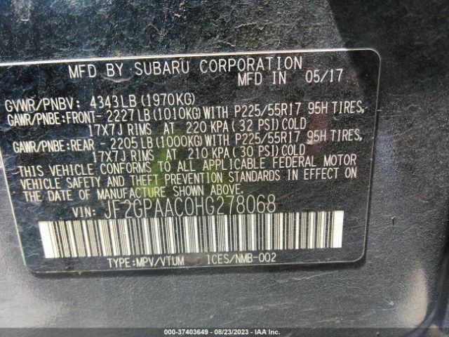 JF2GPAAC0HG278068 Subaru Crosstrek