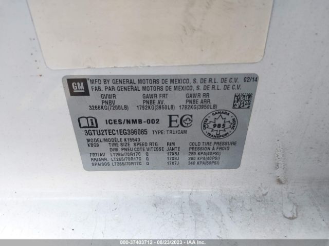 3GTU2TEC1EG396085 GMC SIERRA 1500