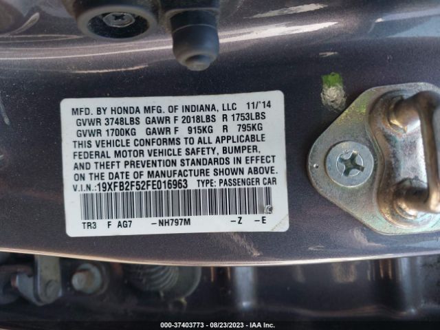 19XFB2F52FE016963 Honda Civic Sedan Lx