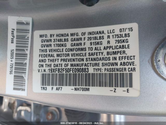 19XFB2F50FE090883 Honda Civic Sedan Lx