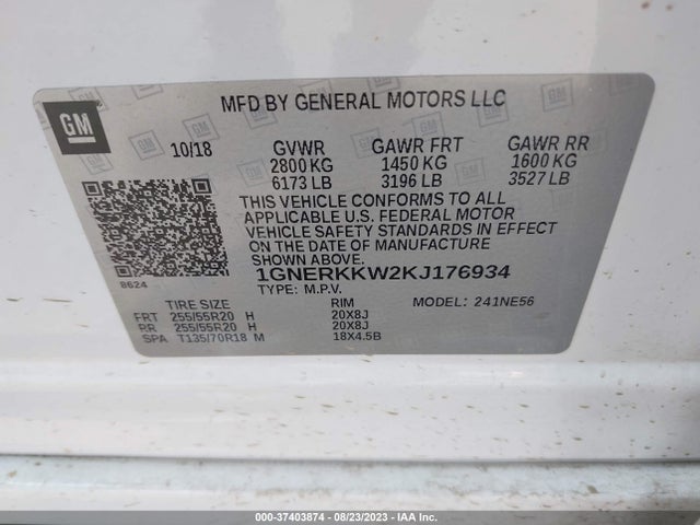 Chevrolet Traverse Premier 2019 1GNERKKW2KJ176934 Image 9