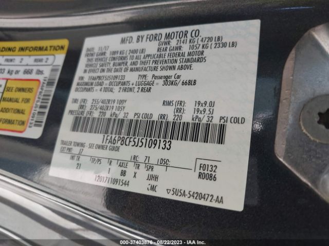 1FA6P8CF5J5109133 Ford MUSTANG GT