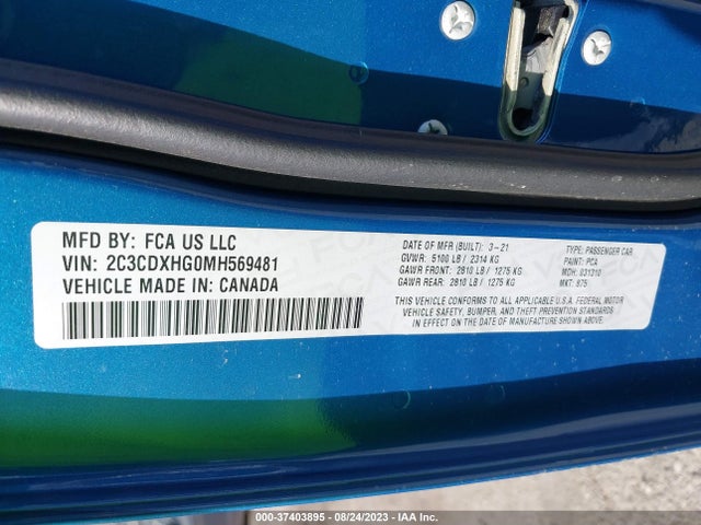 Dodge CHARGER GT 2021 2C3CDXHG0MH569481 Image 9