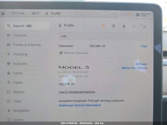 5YJ3E1EB5MF062564 Tesla Model 3 Long Range