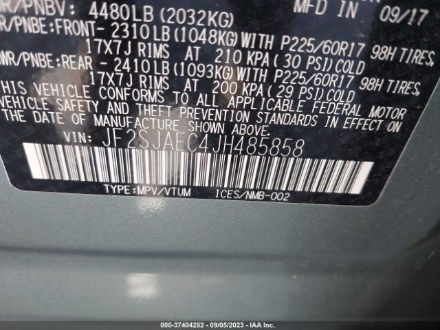 JF2SJAEC4JH485858 Subaru Forester Premium