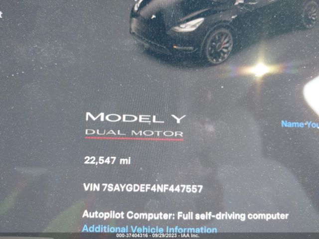 7SAYGDEF4NF447557 Tesla Model Y Performance