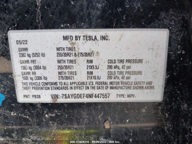 7SAYGDEF4NF447557 Tesla Model Y Performance