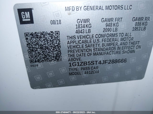Chevrolet MALIBU LS 2018 1G1ZB5ST4JF288666 Image 9