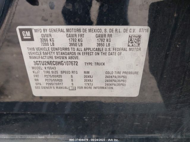 3GTU2NEC8HG107672 GMC Sierra 1500 Slt