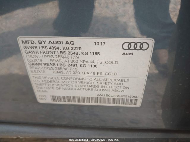 2018 AUDI Q3 WA1ECCFS5JR015950 Photo 8