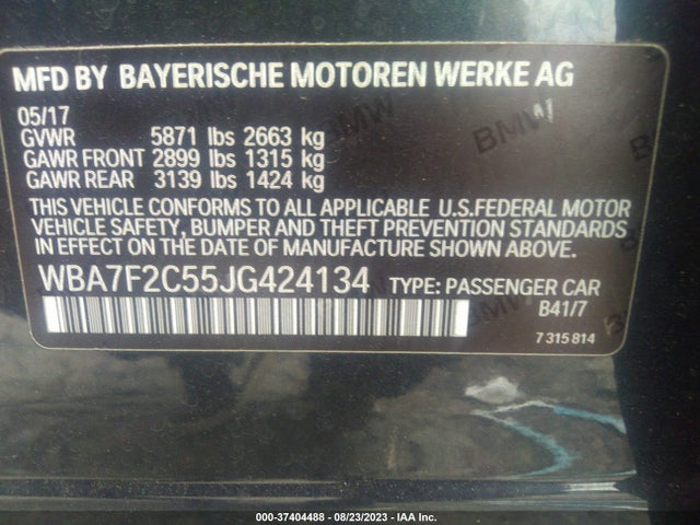 BMW 7 Series 750i Xdrive 2018 WBA7F2C55JG424134 Image 15
