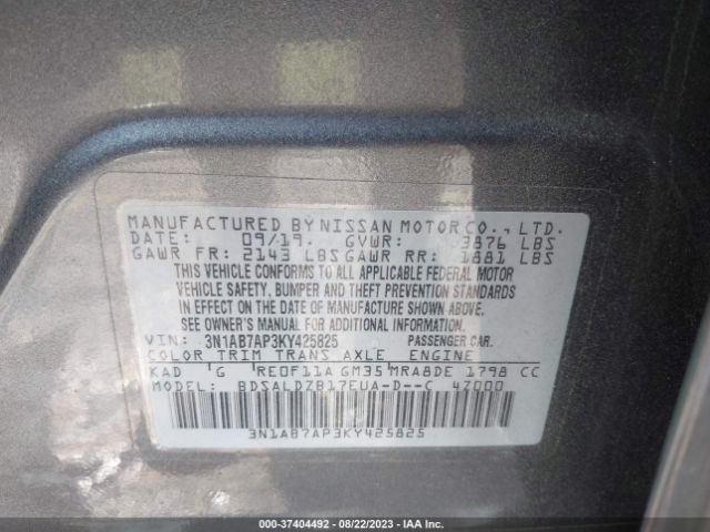 3N1AB7AP3KY425825 Nissan SENTRA SV