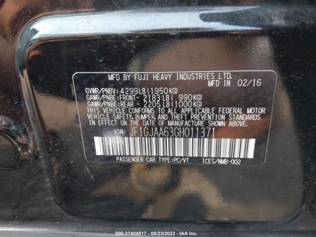 JF1GJAA63GH011371 Subaru IMPREZA SEDAN