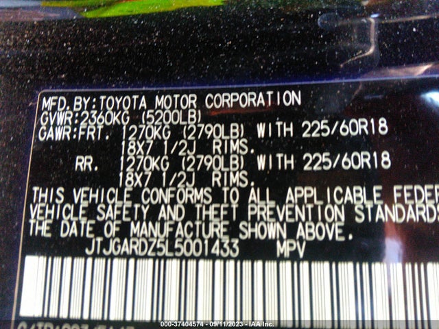 JTJGARDZ5L5001433 Lexus Nx Nx 300