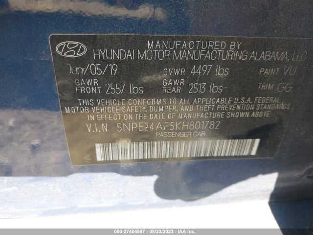 Hyundai SONATA SE 2019 5NPE24AF5KH801782 Image 9